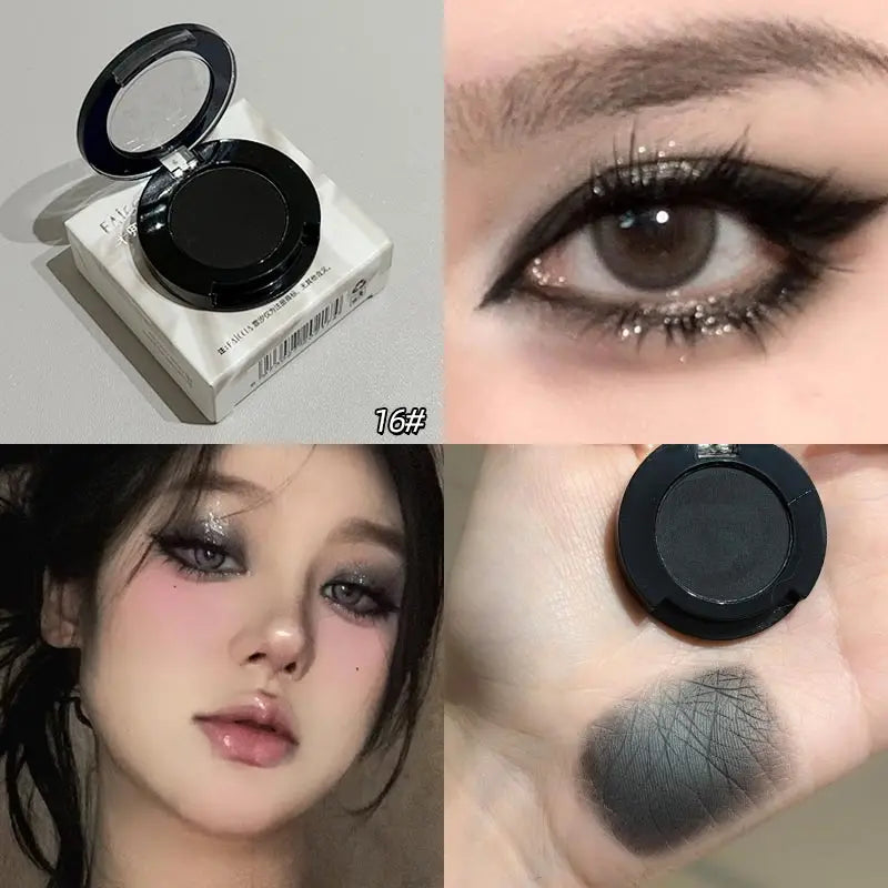 1Pc Blue Black Red Eyeshadow Palette Halloween Makeup Girl Smoky Punk Eye Shadow Palette Matte White Lying Silkworm Eye Cosmetic