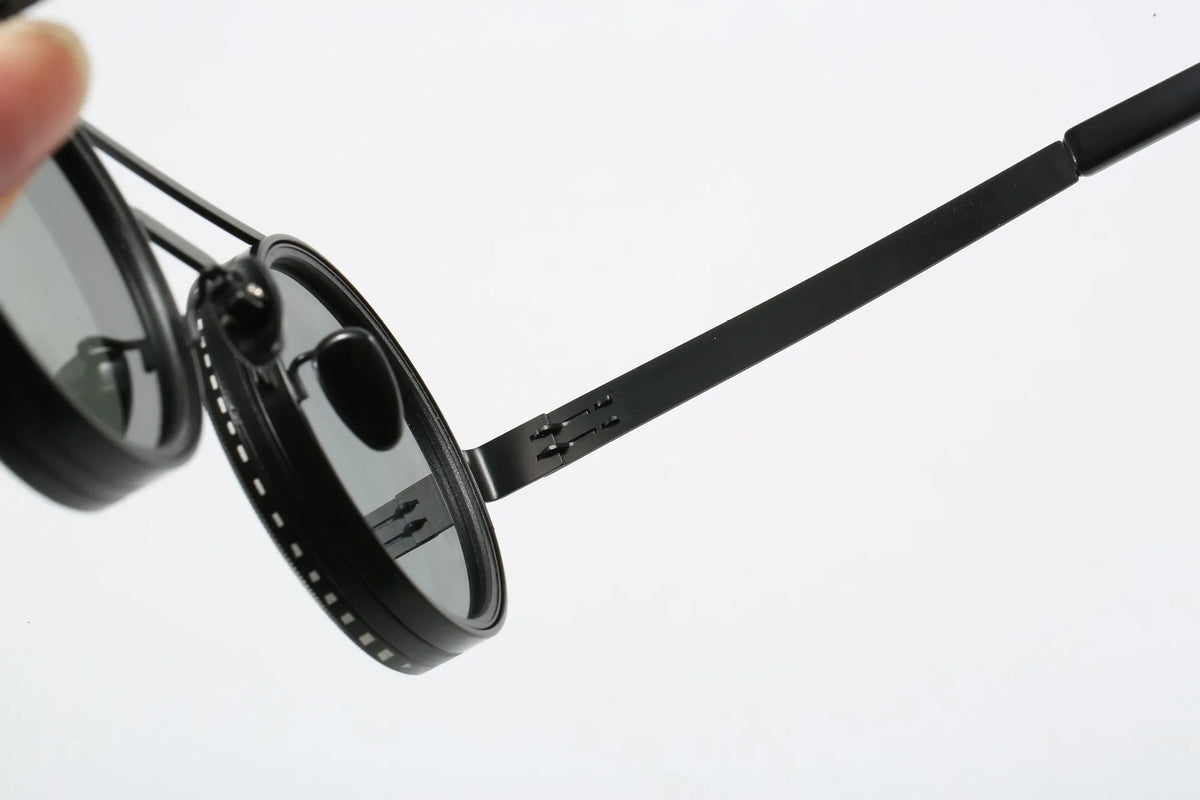 Polarized ND2 400 Adjustable Dimming Sunglasses UV Protection Metal Frame HD Lens for Mountaineering Cycling