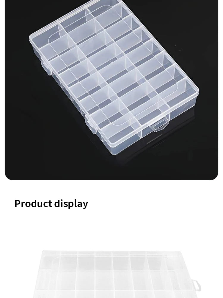 24 Grid Transparent Storage Boxes Hardware Buttons Fishing Jewellery Accessories Packaging Boxes Stationery Storage Boxes