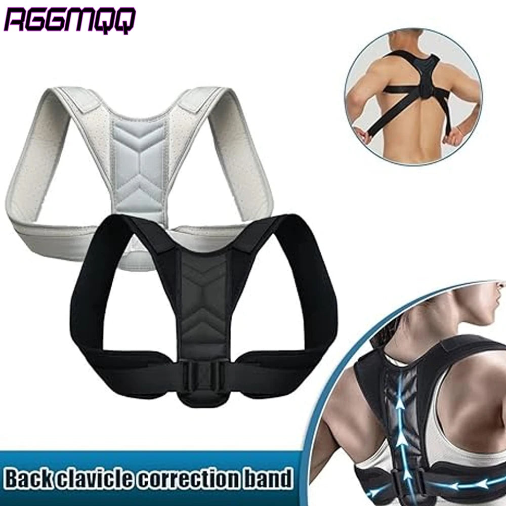 RGGMQQ Adjustable Posture Corrector for Men & Women, Comfortable Shoulder Brace Support for Neck, Back & Shoulder Pain Relief