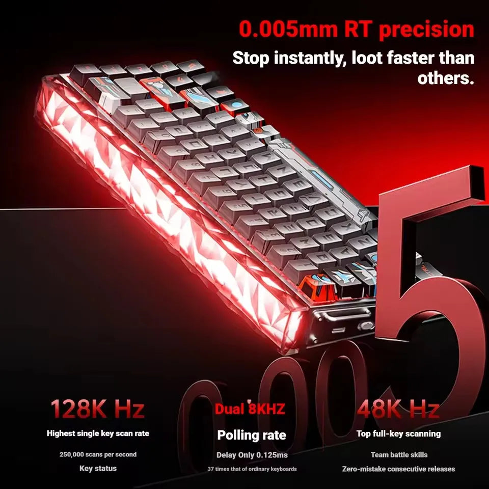 AULA HERO68 Air Magnetic Switch Wireless Gaming Mechanical Keyboard 3-Mode Hot-Swap RGB 8KHz Polling Rate 0.005mm RT Low Latency