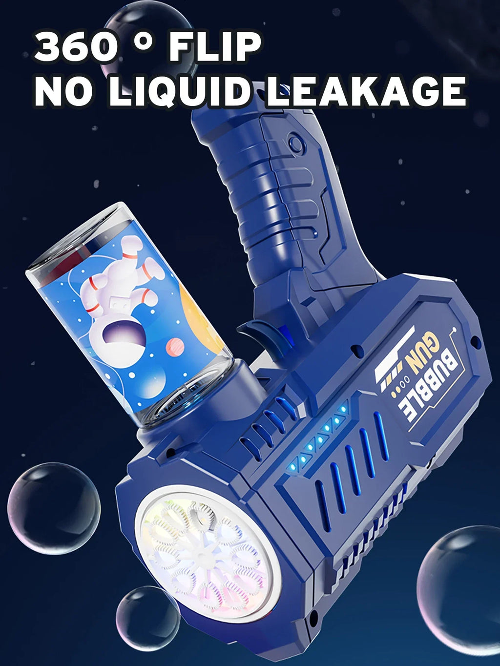 Fully Automatic Bubble Gun Rocket Bubbles Machine Automatic Blower with Bubble Liquid Toys for Kids Beach Outdoor Bubble Gifts