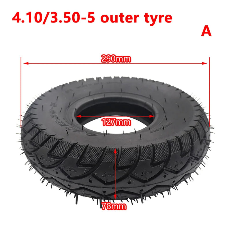 4.10/3.50-5 Inner Tube Outer Tyre Fits for E-Bike Electric Scooter Mini Motorcycle Wheel Rubber Wheel