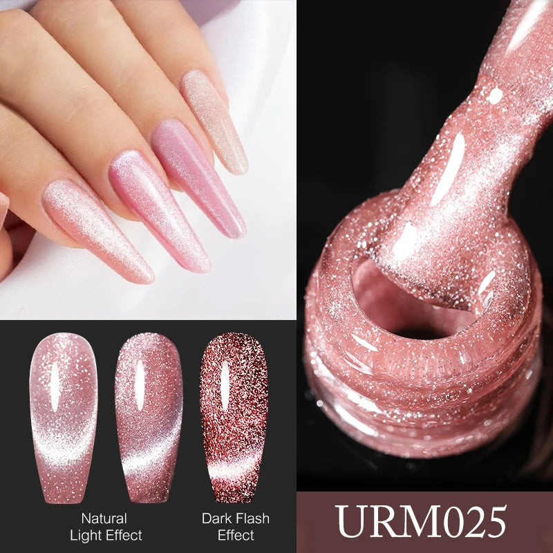 UR SUGAR 7.5ml Reflective Magnetic Gel Nail Polish Glitter Silver Pink Magnet Gel Soak Off UV LED Nail Manicure Varnish UV Gel