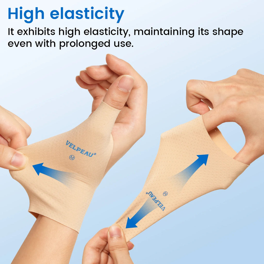 VELPEAU Thumb Compression Sleeve for Mild Arthritis Pain and Sports, Thumb Splint Support Liner Universal for Both Hands, 2PCS