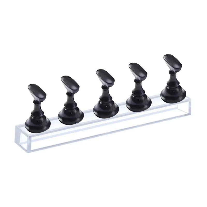 10/5Pcs Transparent Aurora Nail Stand Magnetic False Nail Tips Holder Press on Nails Display Rack Acrylic Nail Painting/Training