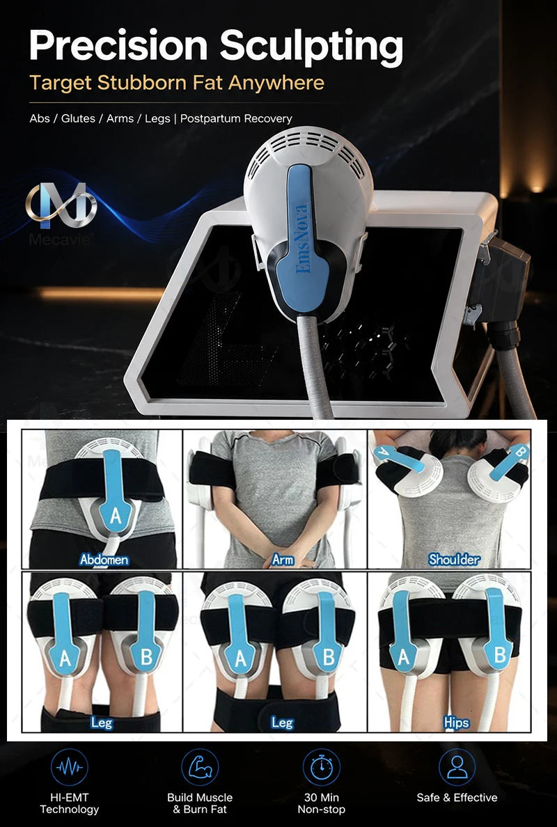 6500W 200HZ Body Sculpting Machine with Rollers, Electromagnetic Muscle Stimulation Massager for Weight Loss and Slimming