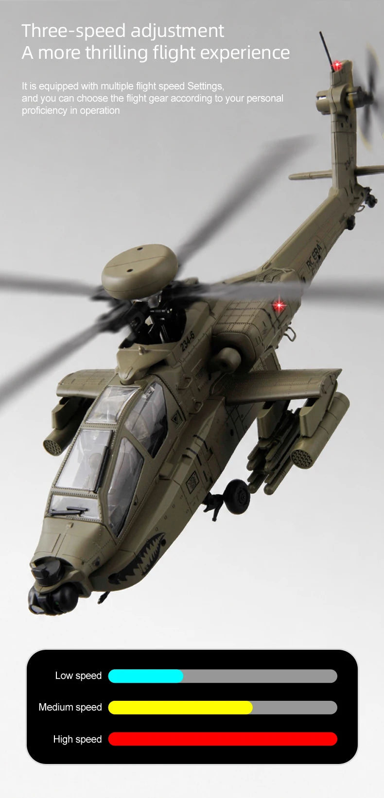 2026 New RC ERA C170 AH-64 Apache 1:48 Auto Stabilized Helicopter