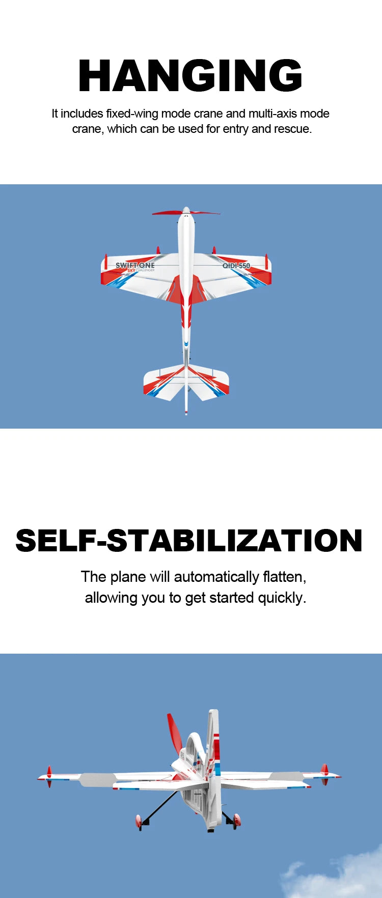 3D Stunt Glider RC Plane Brushless Motor 2.4G Remote Control Aircraft EPP Foam Flight Airplane Toys US Shipping