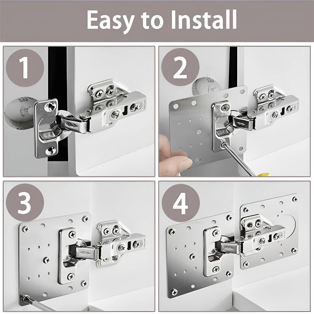 Stainless Steel Hinge Repair Plate Kits Cabinet Furniture Drawer Table Hinges Mounting Plate with Screw Flat Fixing Brackets