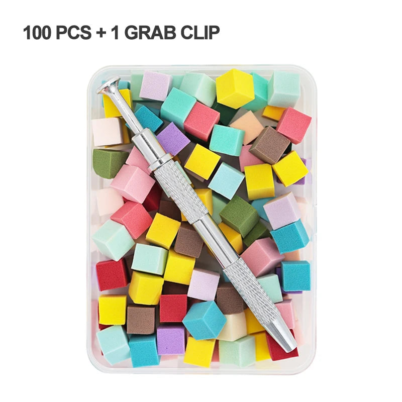 20/50/100PCS Nail Sponge & Grabber Clamp Set for Gradient Nail Art Gel Polish Design DIY Manicure Tools Professional Salon Use