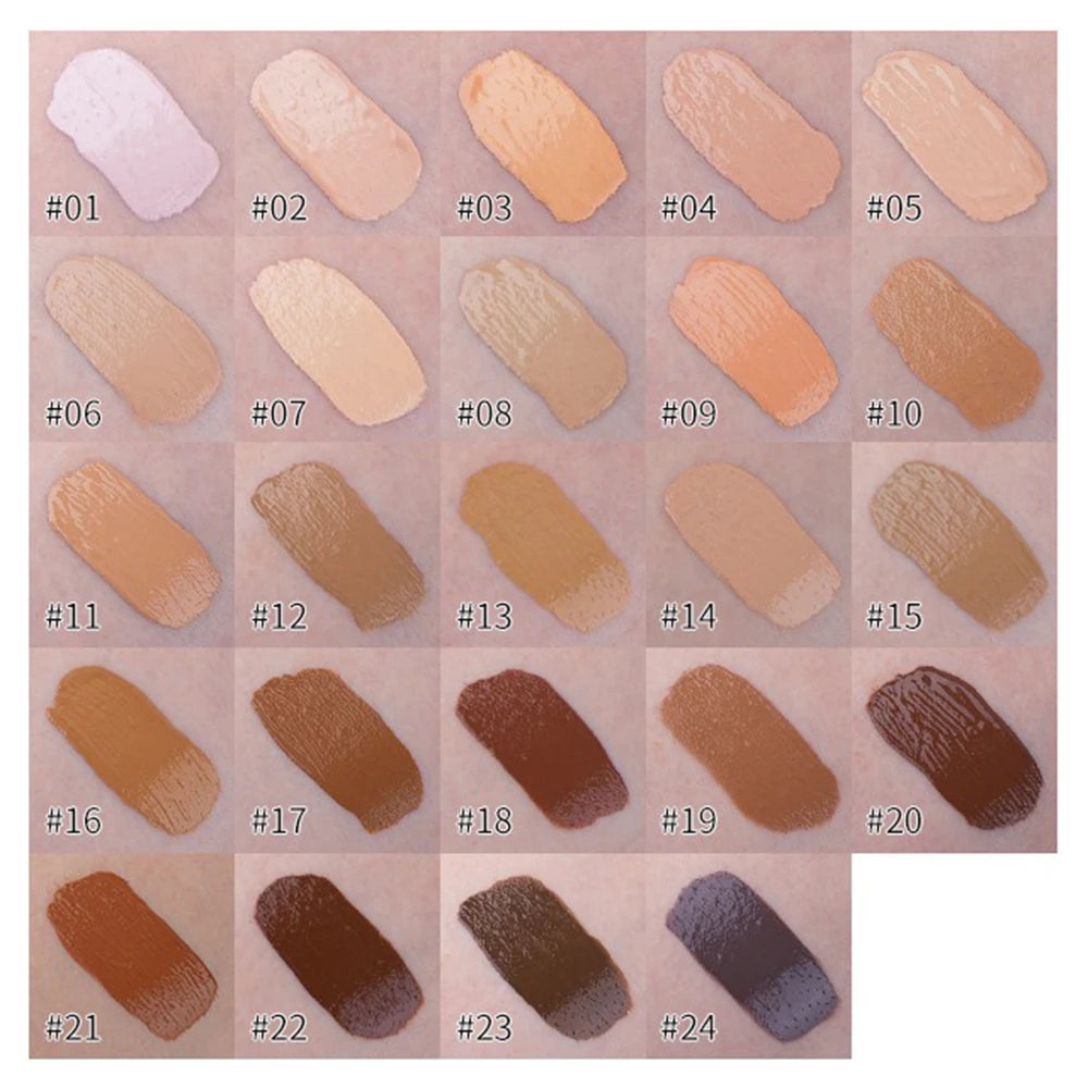 24 Color Matte Liquid Foundation Private Label Long Lasting Semi-finished DIY Bagged Sweat-proof Custom Logo Makeup Wholesale