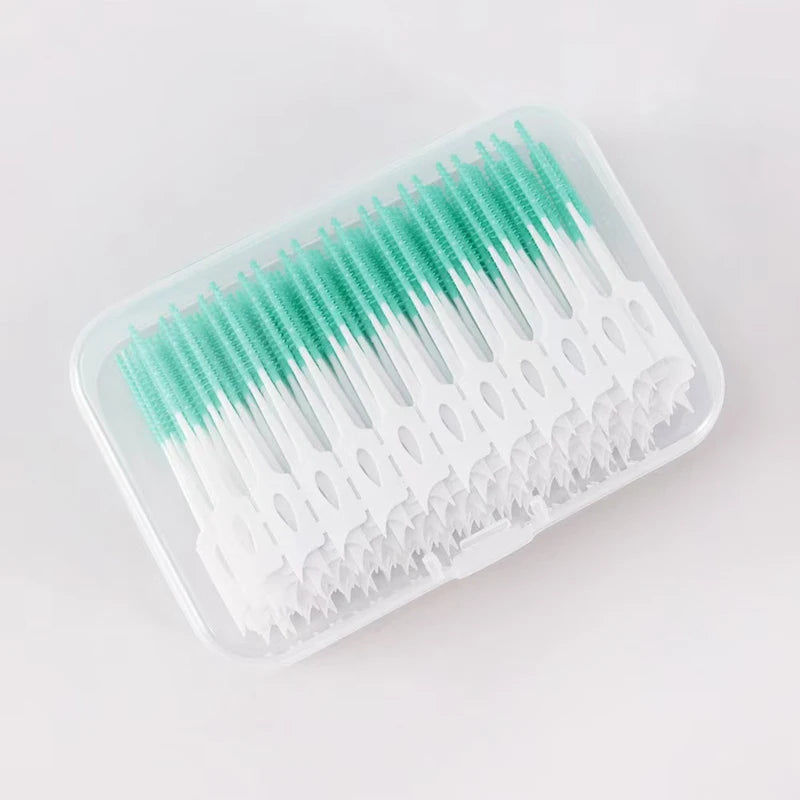200PCS/Box Silicone Interdental Brushes Soft Dental Floss Orthodontic Teeth Flosser Toothpicks Portable Oral Care Tools