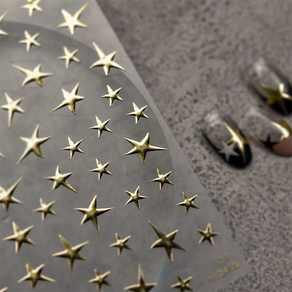1pcs 5D Shell Light Nail Stickers Fashion Gold Border Love Heart Bowknot Moon Star Art Decal High Quality Manicure Decorations