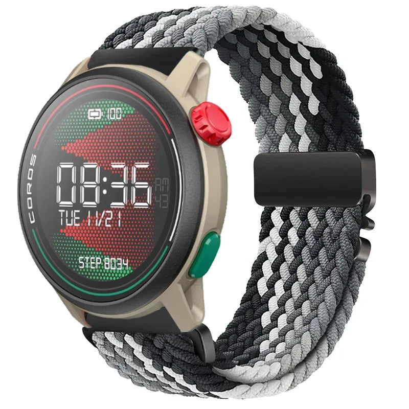 22/20mm Nylon Braided Parachute Buckle Strap for COROS APEX 4 42mm/PACE 4-Pro Bracelet Band for Suunto Vertical 2/Race 2-1-S/Run