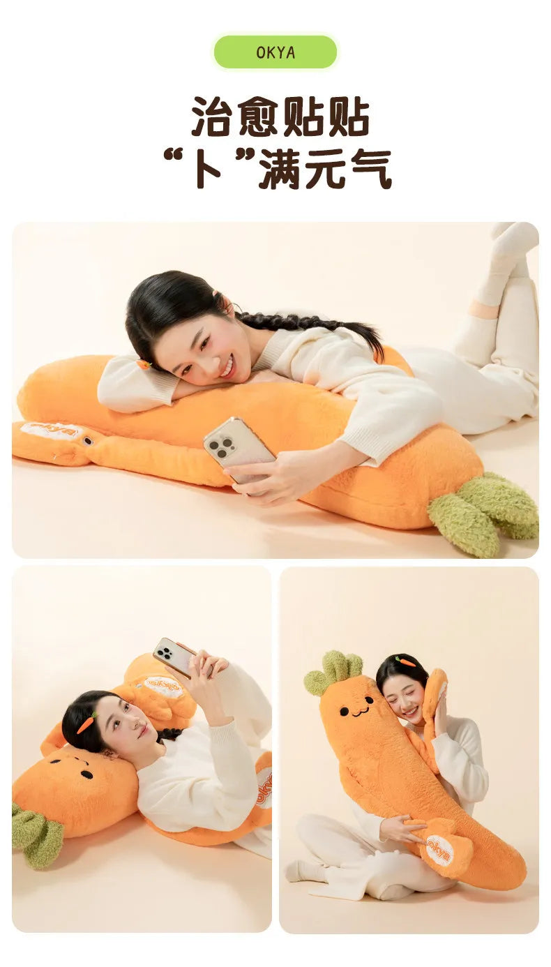 Okya Carrot King Sleep Pillow Graphene Heated Percussion Hug Pillow Three Adjustable Temp Settings  Kids Sleep Aid Bed Use
