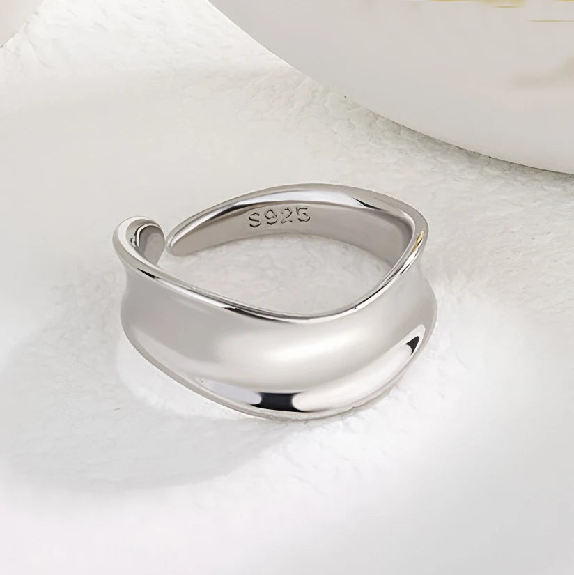 925 Sterling Silver Flower Geometry Ring For Women Girl Hollow Out Zircon Grace Wide Jewelry Gift Dropshipping