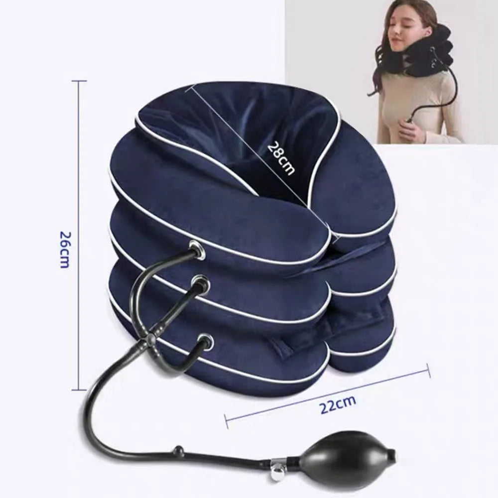 Inflatable Cervical Neck Traction Neck Stretcher Brace Neck Protection Prevent Cervical Forward Leaning Relief for Chronic Neck