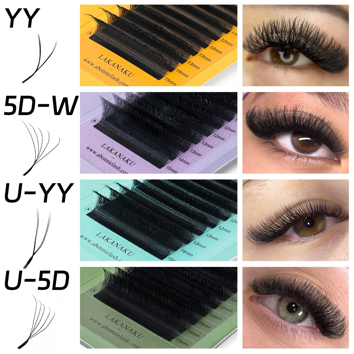 LAKANAKU Pointed Spikes Fibras Tecnologicas Pestañas Sharp Spike Flexible Light Lashes