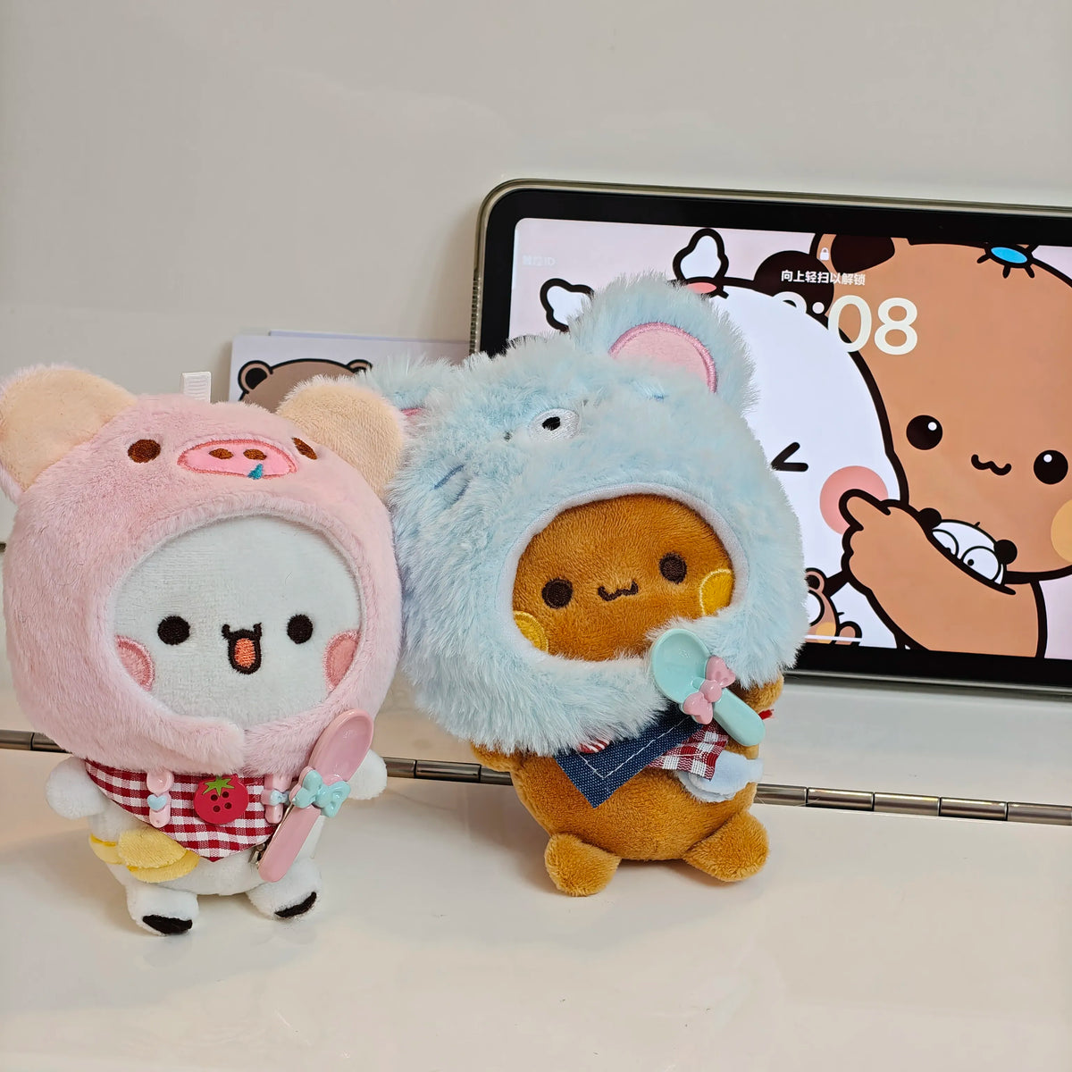 12cm Official Original Panda Bubu And Yier Outfit Change Plush Toy , Bubu And Dudu Plush Pendant Doll Gift