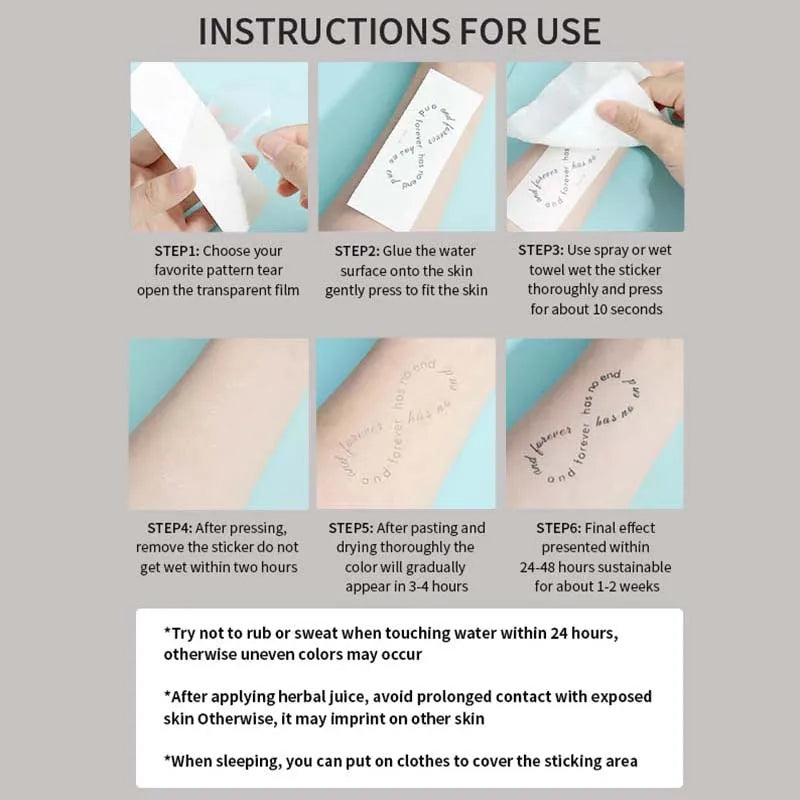 1Pc Handwritten Font Arm Waterproof Temporary Tattoo, Long-Lasting 1-2 Weeks, Realistic Semi-Permanent Fake Tattoo