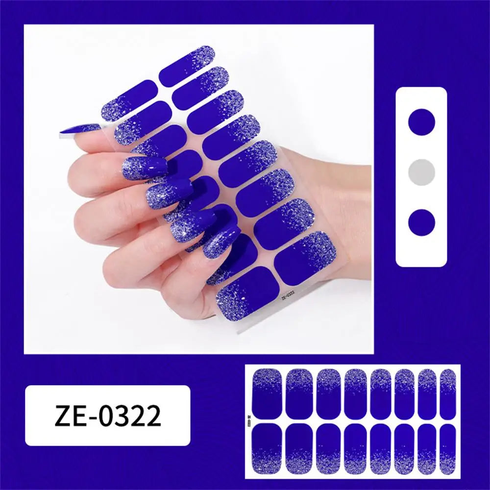 Gradient Galaxy Series Press-on Nails | 16-Piece Set of Removable Self-Adhesive Fake Nail Stickers | Valentine's Day Gift Idea