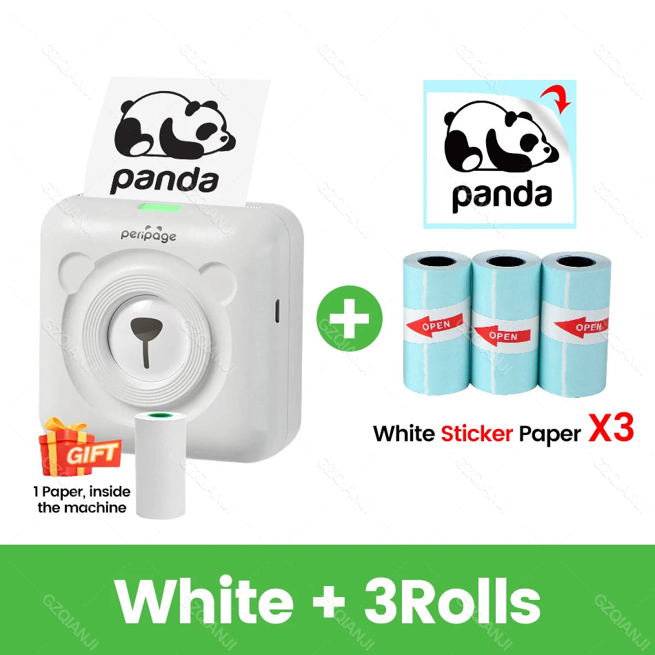 PeriPage A6 Mini Portable Thermal Printer Photo Pocket Label Sticker Printer Color Paper Roll 58mm Wireless Picture Print Maker