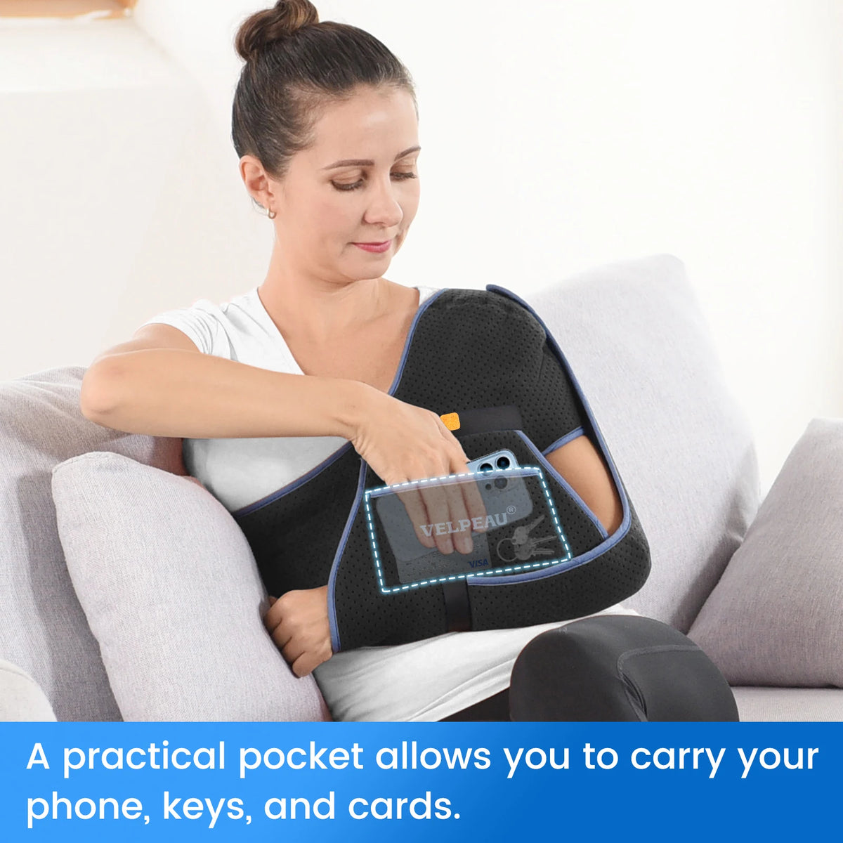 VELPEAU Breathable Shoulder Sling for Arm Fracture Dislocation and Rotator Cuff Tear, Shoulder Immobilizer for Both Arms