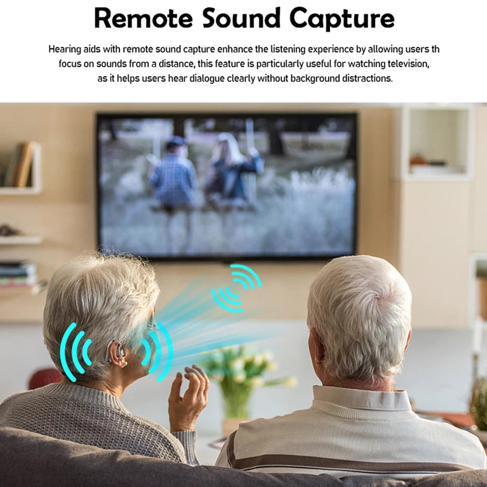 Hearing Aid for Deafness Self-Fitting OTC Hearing Aids Bluetooth Digital Sound Amplifier Portable Elderly Hearing Amplifier