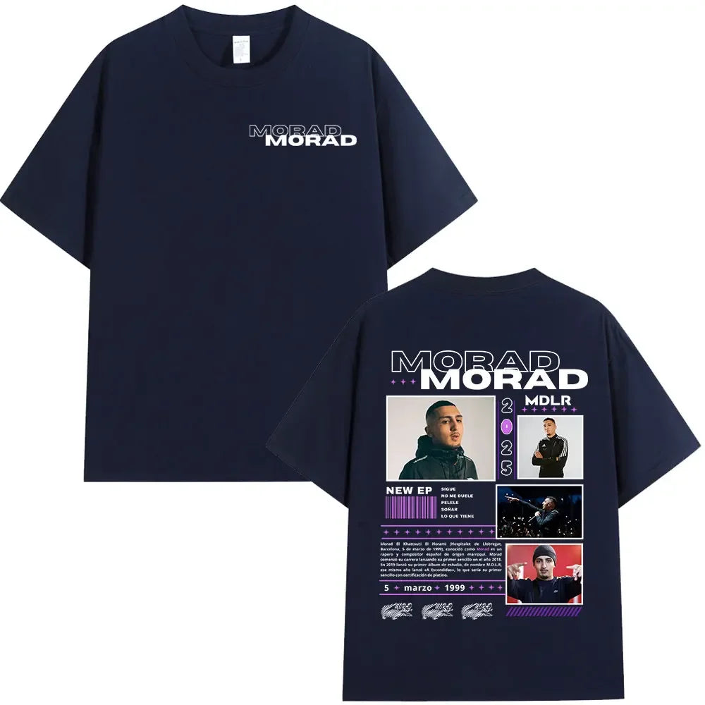 Rapper Morad M.D.L.R Graphic T Shirts Men Women Fashion Vintage T-shirt Cotton Casual Oversized Short Sleeve T-shirts Streetwear