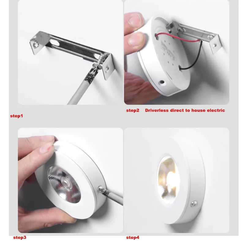 Spotlight Surface Mount 15W 7W 10W LED Downlight Ceiling Ultra-Thin Cob Led Spotlight 220V Indoor Cabinet Slim Lamp Display