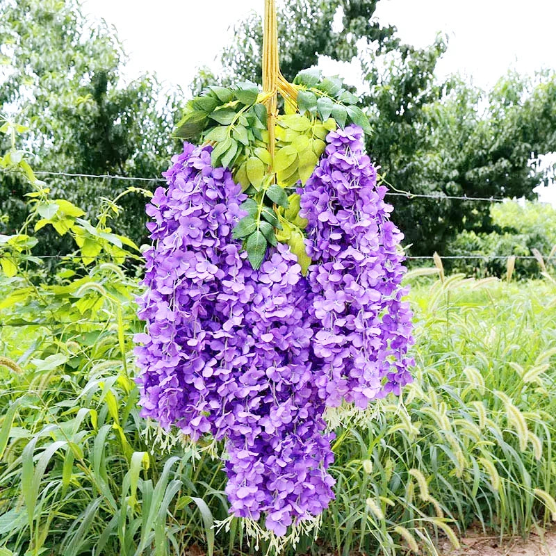 12pcs Artificial Wisteria Flowers String Hanging Garland Decor Fake Flower Outdoor Wedding Garden Arch Home Party Decoration