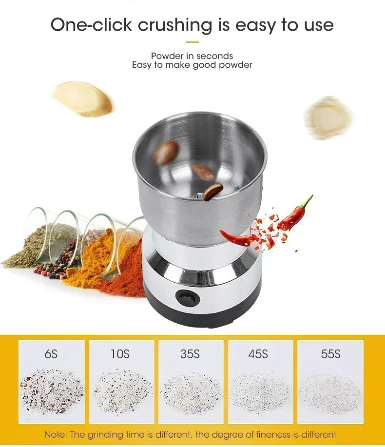 Electric Coffee & Spice Grinder 200W, 400ML Large Capacity Stainless Steel Dry Food Processor with One-Touch Control