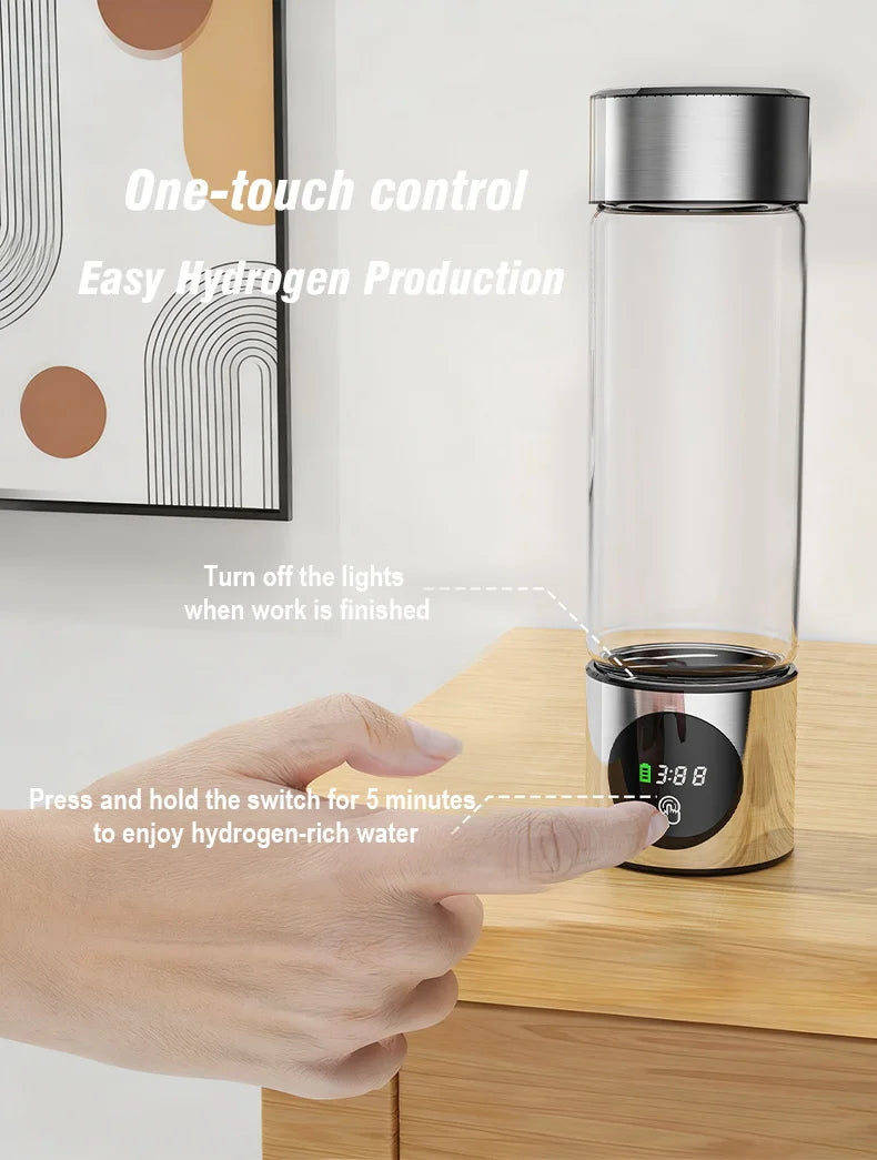 Portable High Performance Hydrogen Water Generator Bottle SPE PEM Chamber Electrolytic Ionizer Rechargeable Hydrogen Water Cup