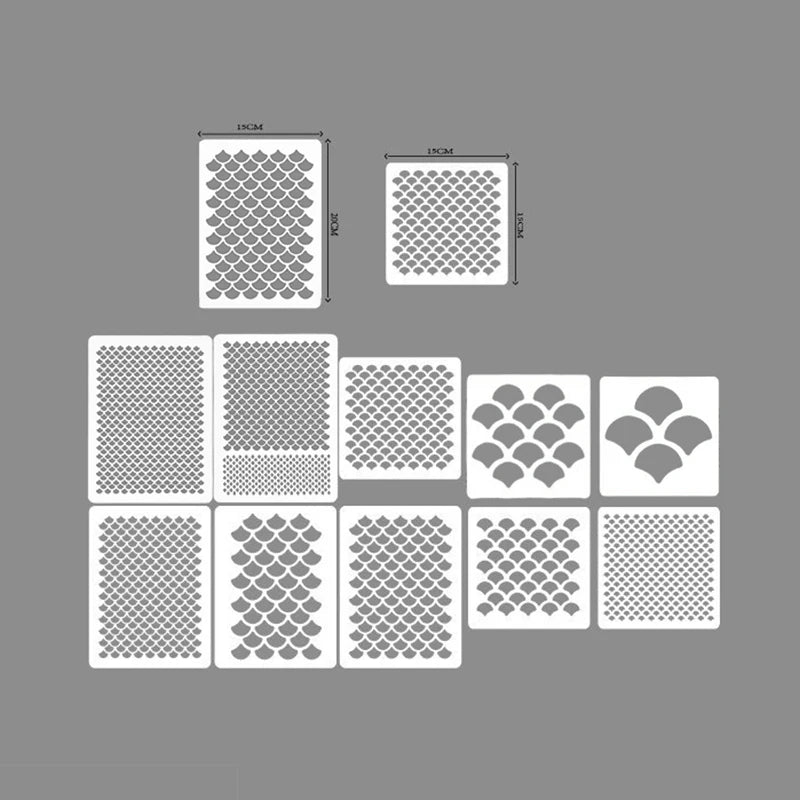 1Set Fish Scale Stencil Face Painting Templates To Draw Children Makeup Stencils Reusable Facial Drawing Stencil