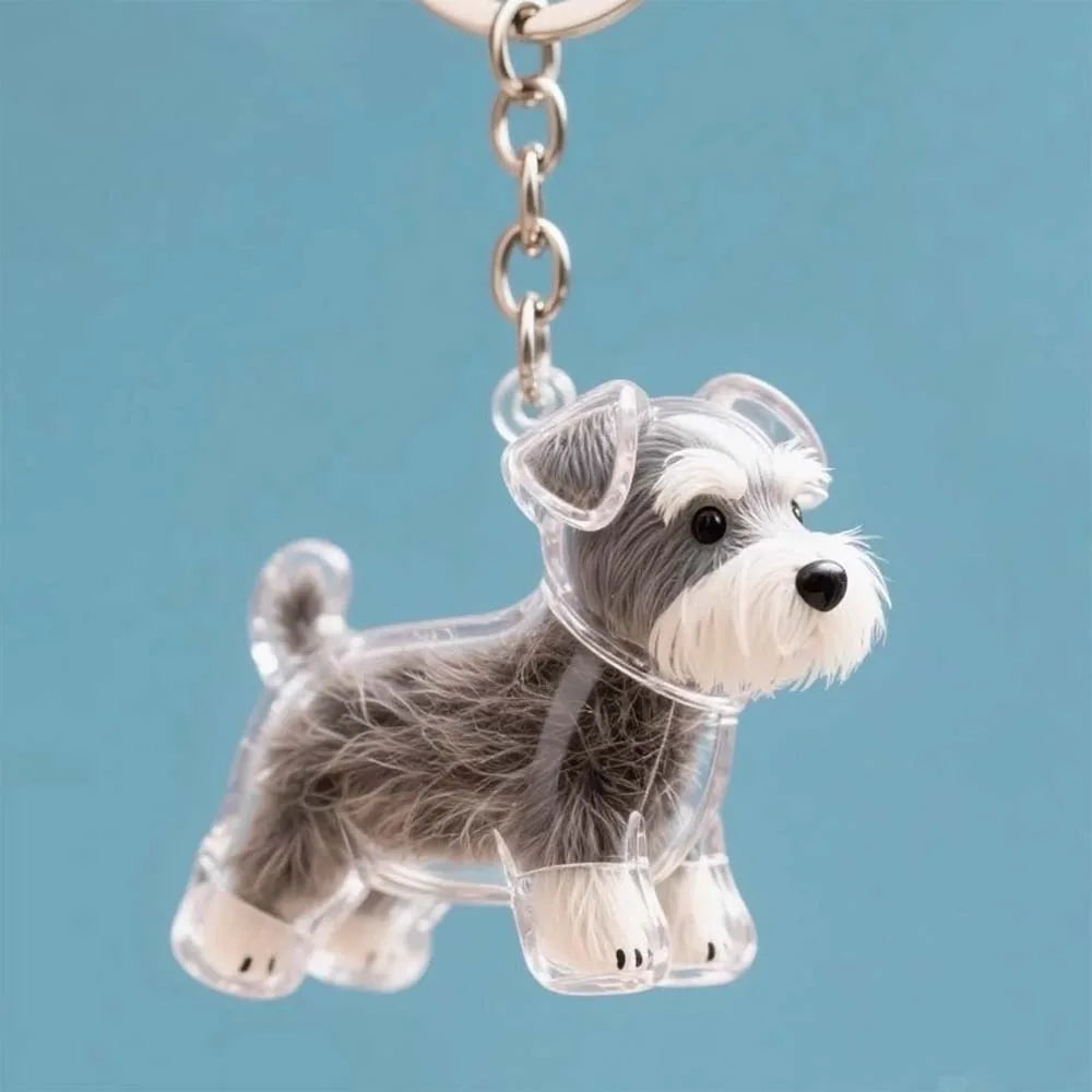 Dog Shape Dog Hair Storage Box Hair Grooming DIY Handmade Pet Hair Keychain Transparent Keyring Puppy Pendants Pet lovers