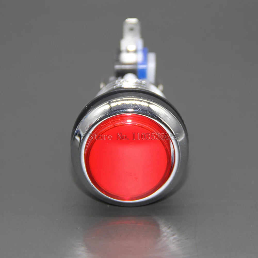 1PCS CHROME Plated illuminated arcade push button 5V 12v LED Arcade Start Push Button with microswitch for Arcade game DIY