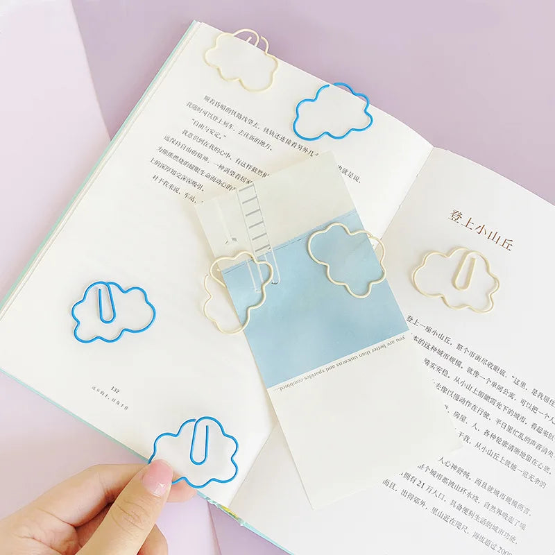 10pcs Cloud Paper Clips Creative Shapes Cute Paper Clips Bookmark Decoration Card Pins