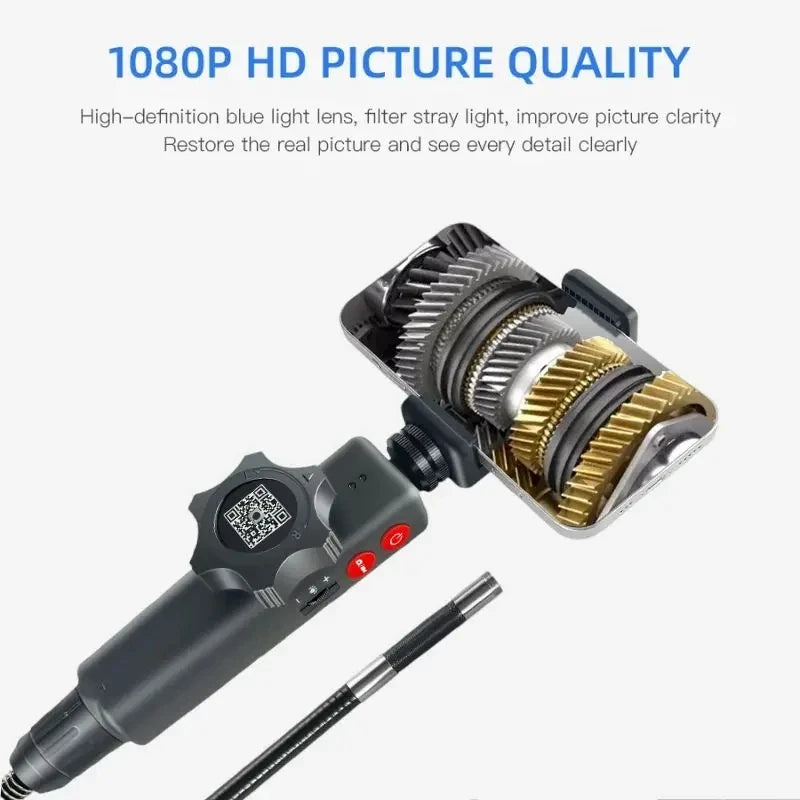 6.0MM/8.0MM 2.0MP 180 Degree Steering Industrial Endoscope Cars Inspection Borescope Camera With 8 LED for iPhone Android PC