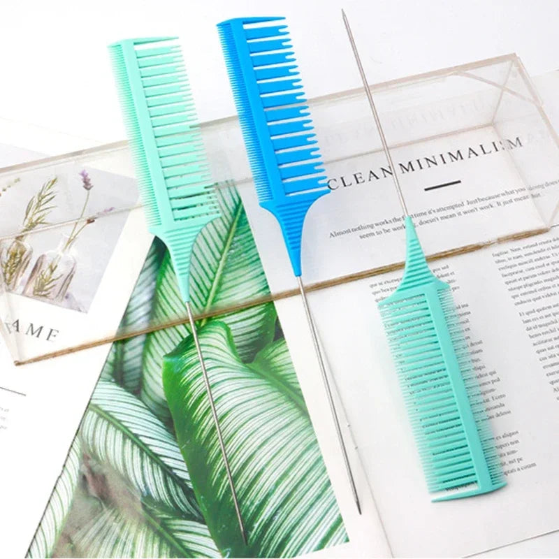 3pcs Hairbrush Hair Styling Combs Tailed Comb Set Coloring Dyeing Comb Salon Tool Sectioning Highlighting Weaving Cutting Comb