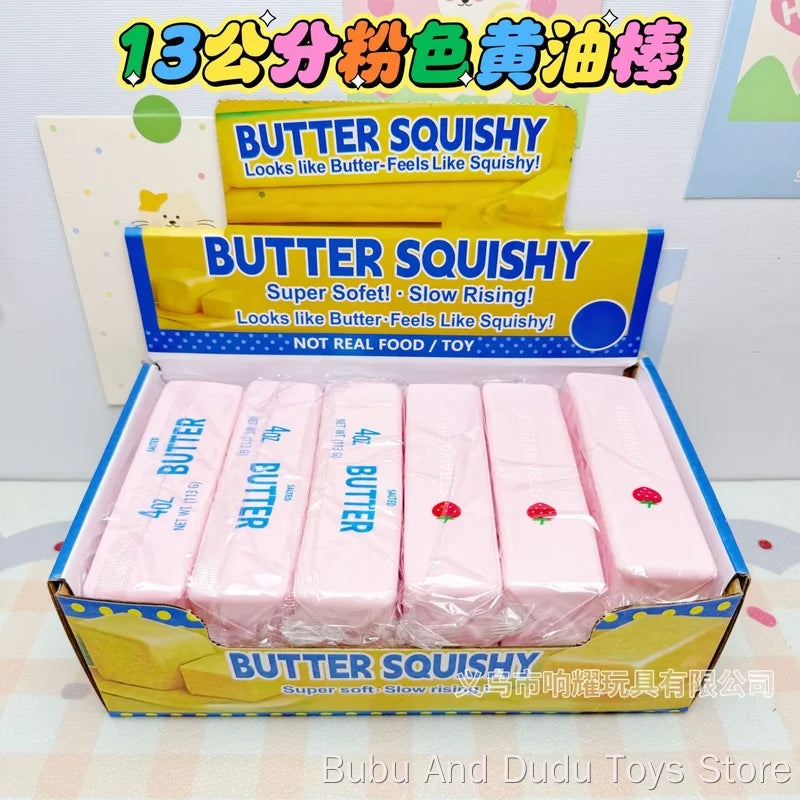 1 Box 12 Pcs Slow Rebound Squeeze Toy Butter Stick Anti Stress Release Soft Sensory Toy , Wholesale Suitable For Retail Stores