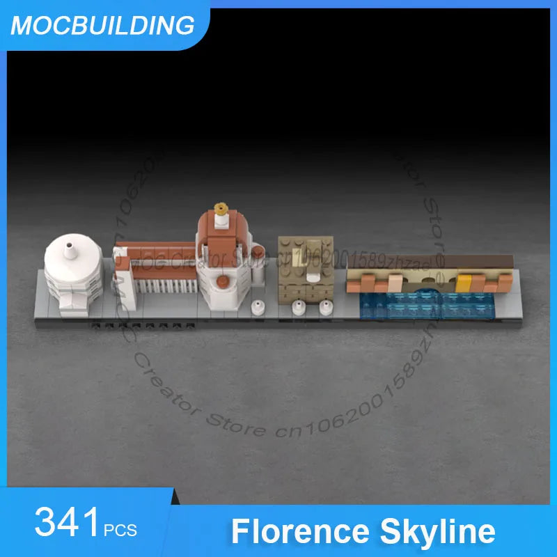 MOC Building Blocks Florence Skyline Model DIY Assemble Bricks Architecture Collection Display Creative Toy Birthday Gift 341PCS