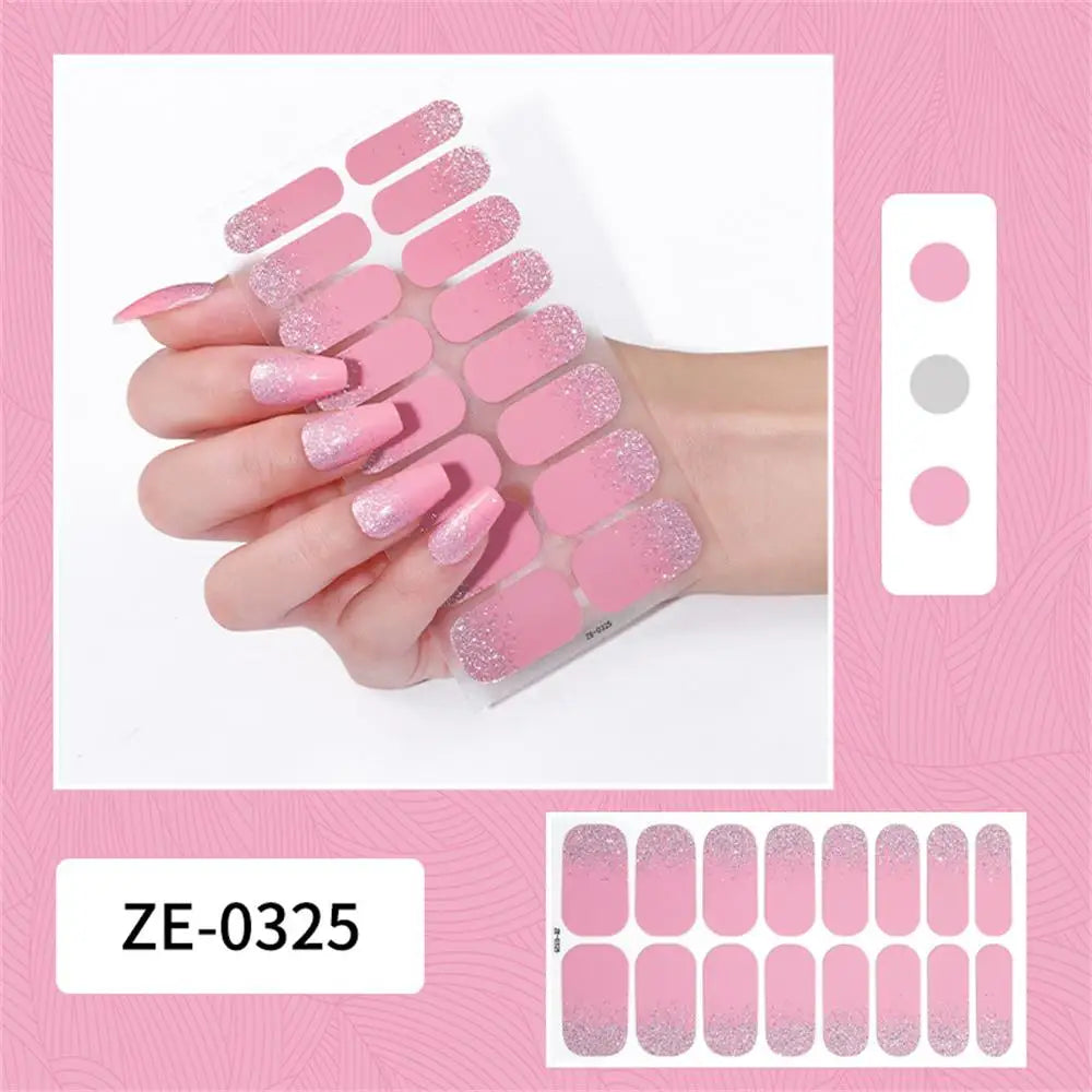 Gradient Galaxy Series Press-on Nails | 16-Piece Set of Removable Self-Adhesive Fake Nail Stickers | Valentine's Day Gift Idea