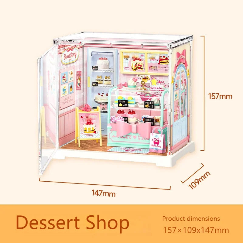 Mini Building Blocks DIY House Kit, Micro-Scale Scene Models Creative Gift for Women, Super World Tiny Craft