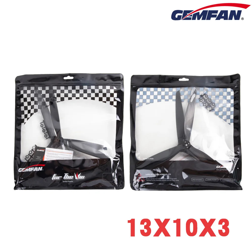 2 pairs Gemfan 1308 1310 13X8X3 13X10X3 3-Blades Durable Glass Fiber Nylon Propeller 13 Inch RC Long Range Drone FPV Drone