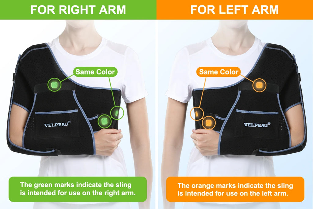 VELPEAU Breathable Shoulder Sling for Arm Fracture Dislocation and Rotator Cuff Tear, Shoulder Immobilizer for Both Arms
