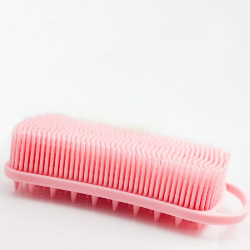 Double Sided Silicone Shower Brush 2 In 1 Exfoliating Body Brush Multi-Function Skin Cleaning Silicone Bath Brush Massage Brush