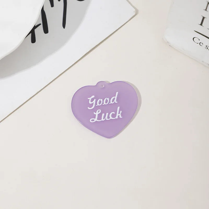 10PCS 28*32mm Acrylic Candy Colored Good Luck Charms Pendant For DIY Earrings Bracelet Necklace Jewelry Accessories Wholesale