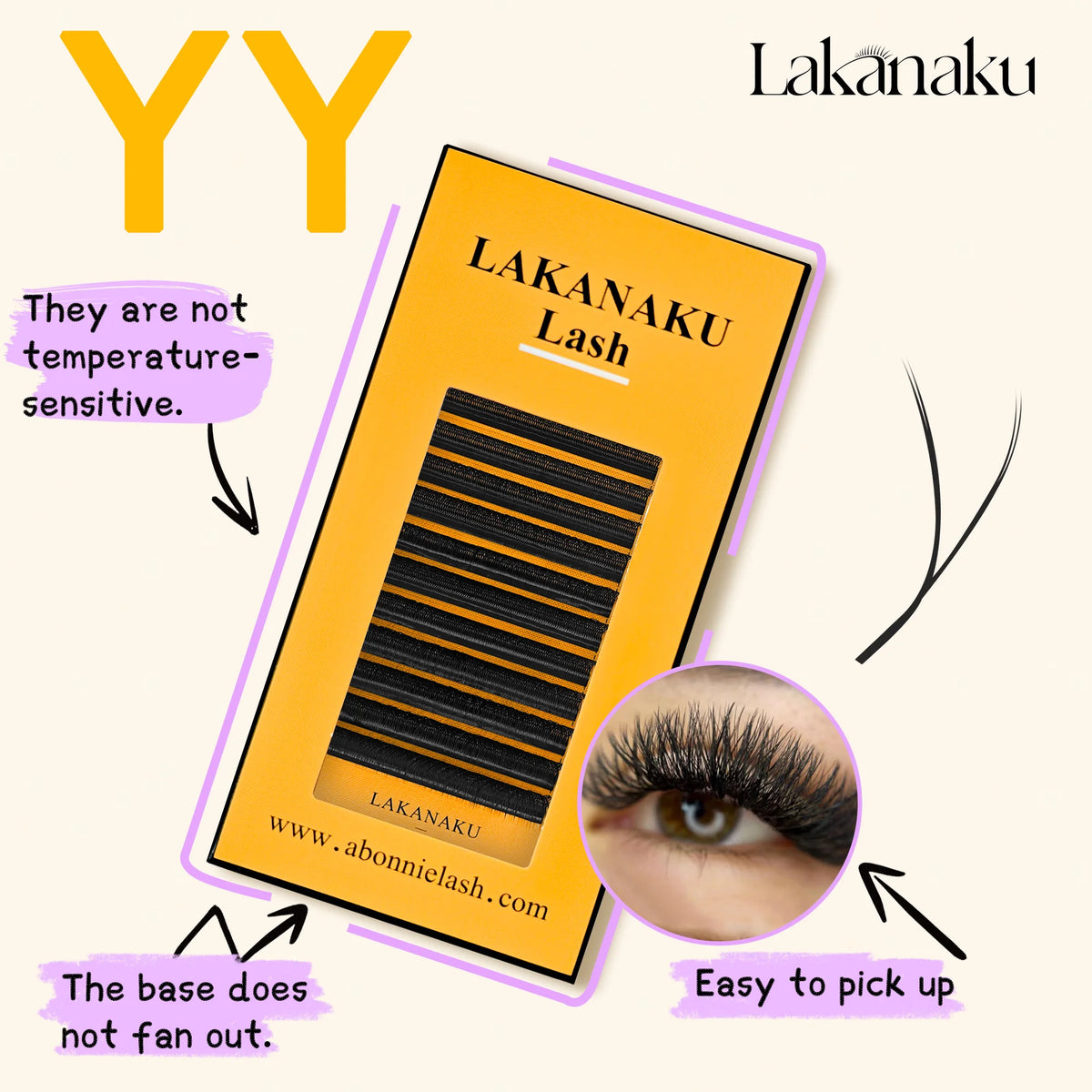 LAKANAKU Pointed Spikes Fibras Tecnologicas Pestañas Sharp Spike Flexible Light Lashes