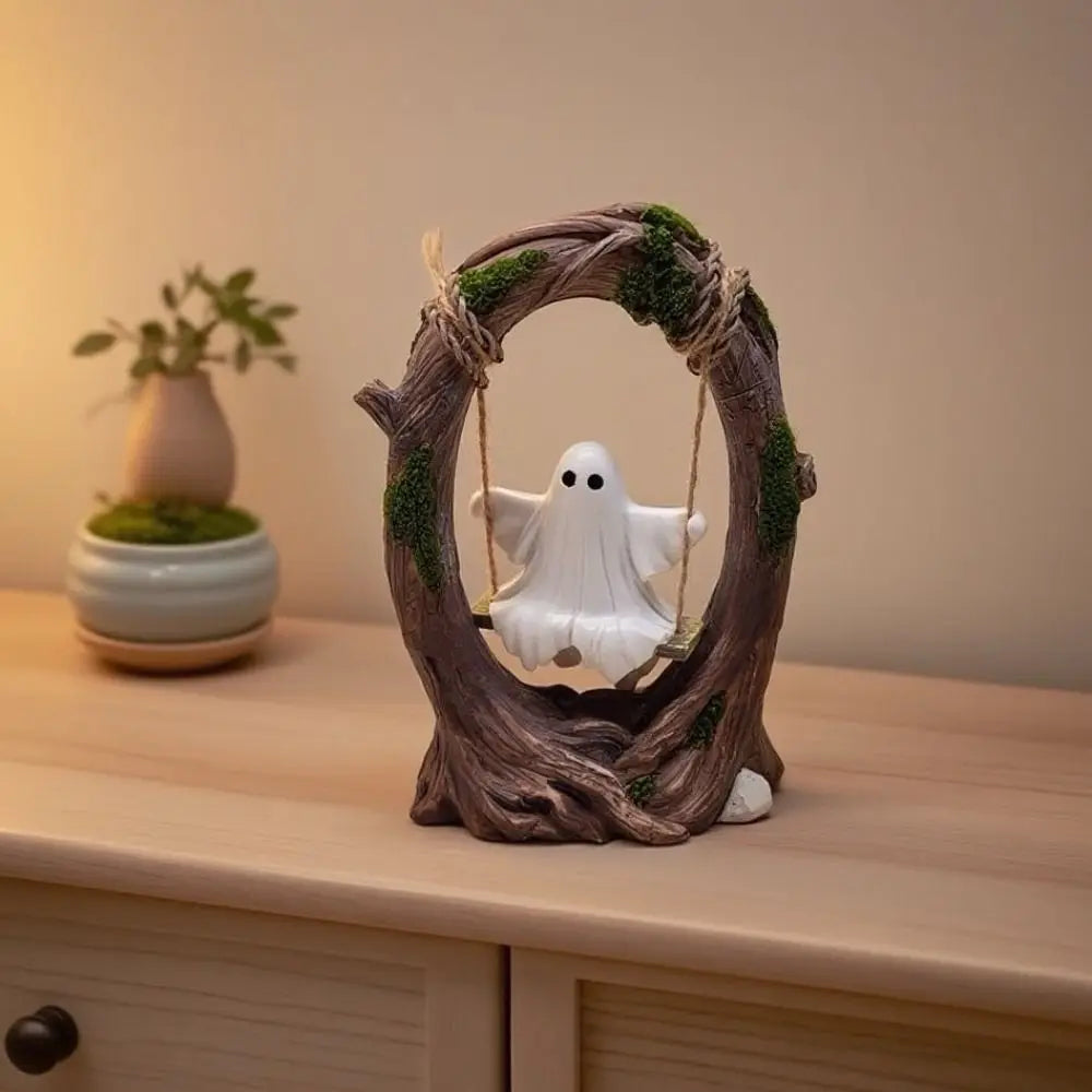 Halloween Themed Halloween Swing Ghost Ornament Handicraft Model Spooky Ghosts Decor Statue Display Ghost Halloween Decoration